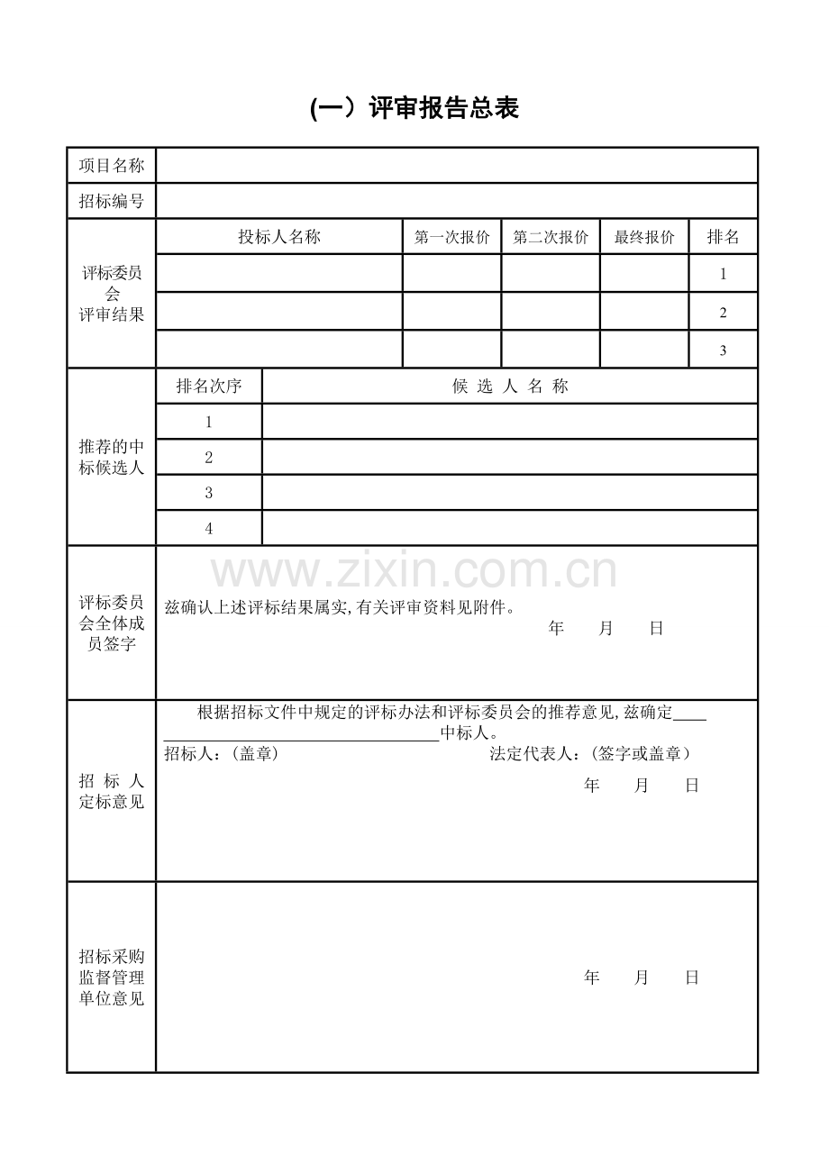 竞争性谈判相关表格.doc_第1页