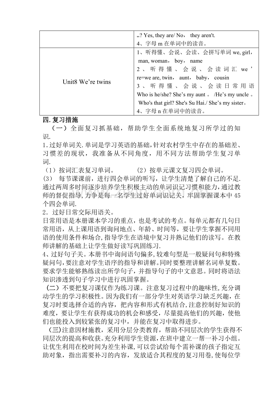 译林版小学英语三下复习计划(新版).doc_第3页