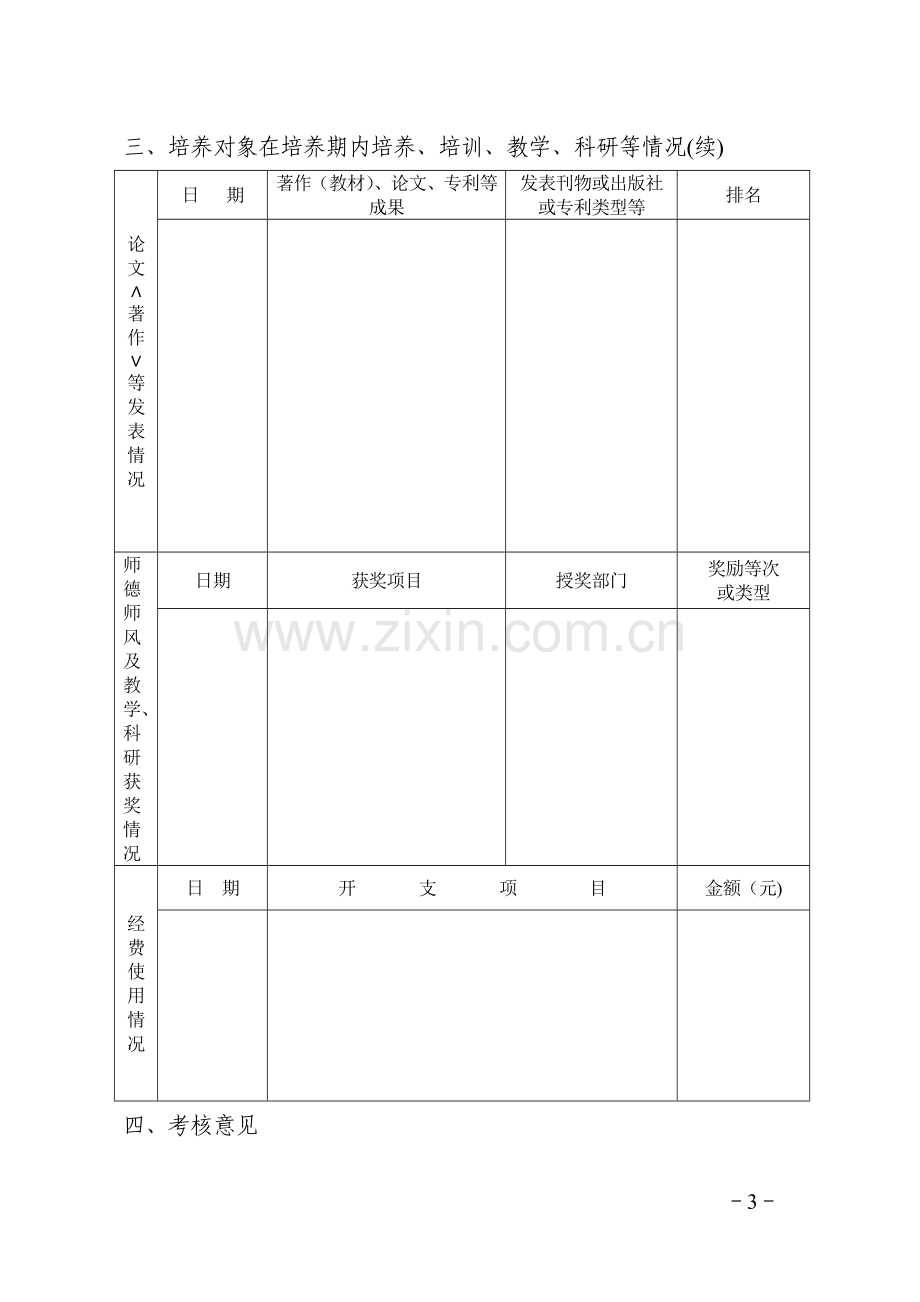 湖南普通高校青年骨干教师培养对象考核表.doc_第3页