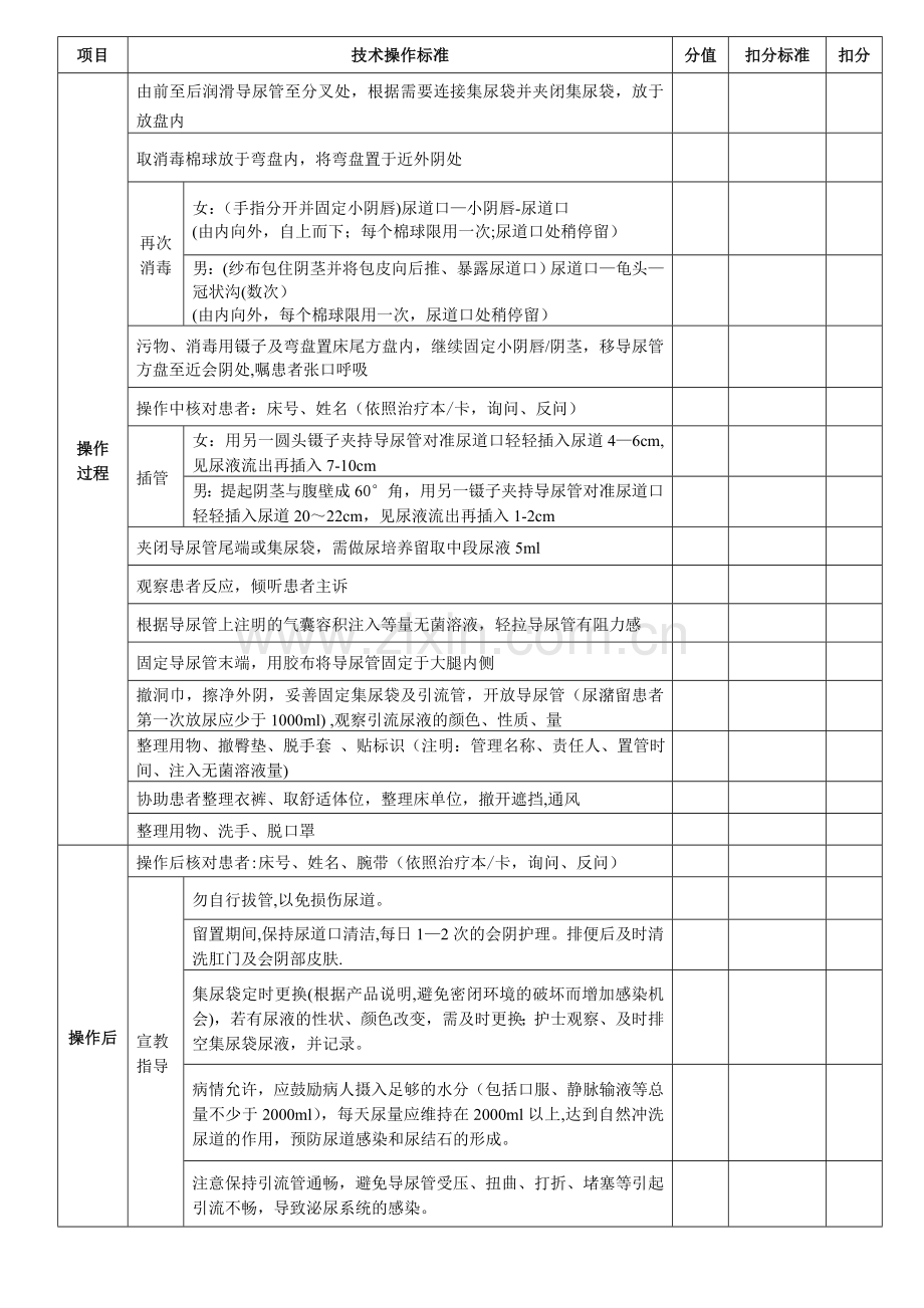 留置导尿技术操作考核评分标准.doc_第2页