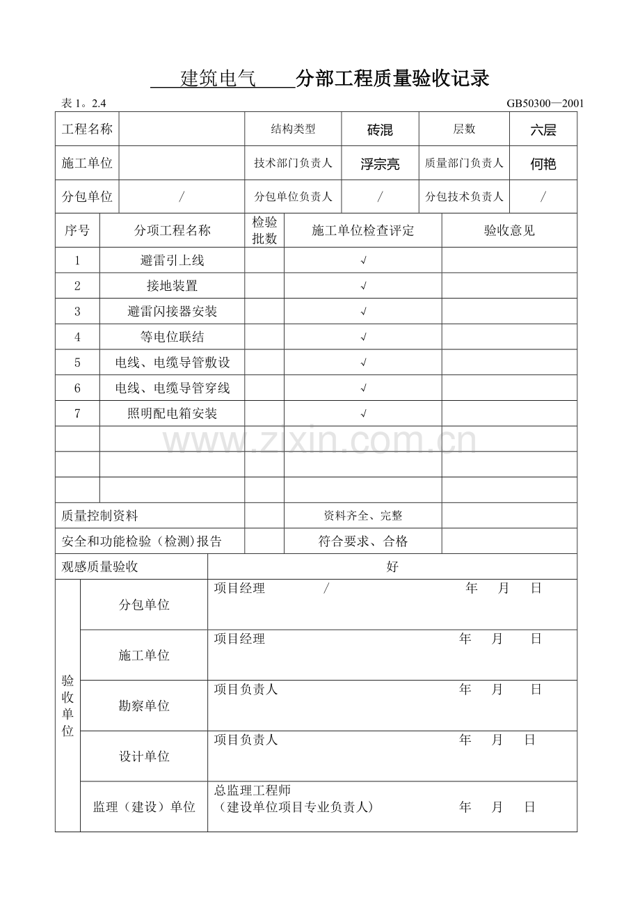 水电分部工程验收记录.doc_第2页