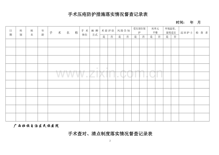 手术室各项制度落实督查记录表.doc_第2页