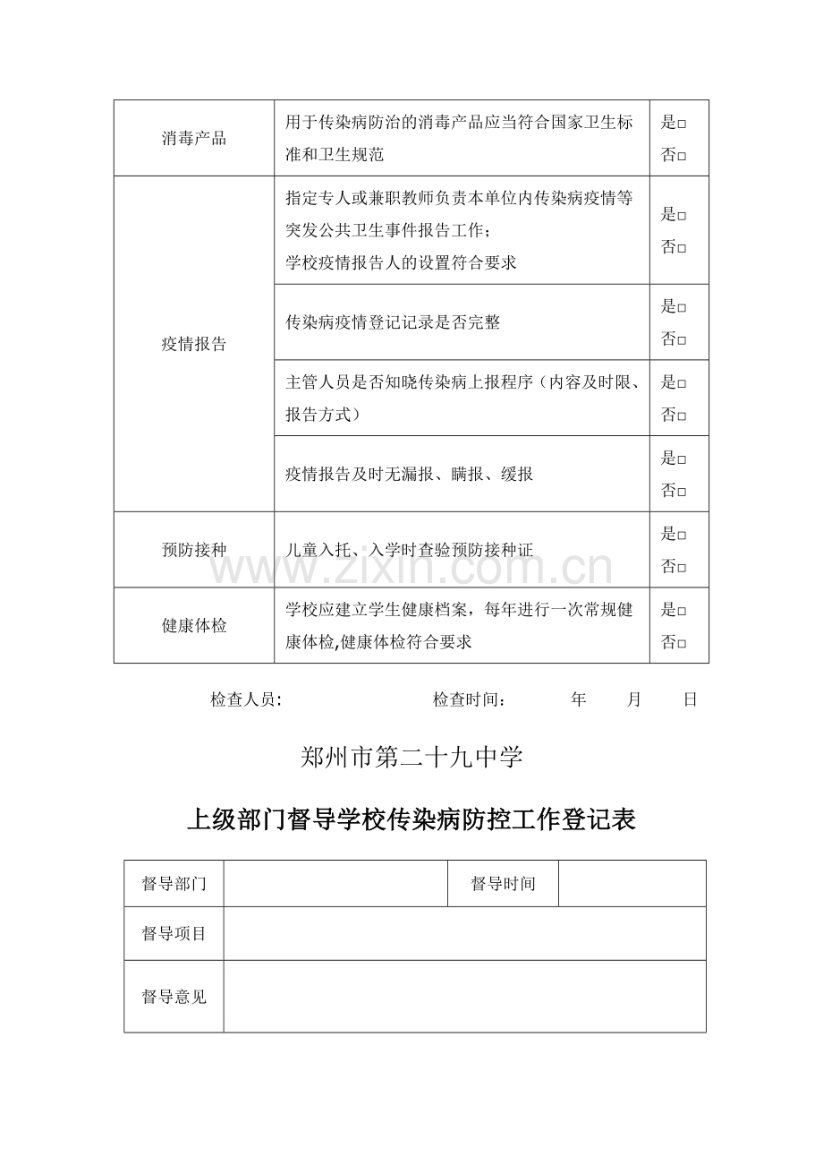 学校传染病防控自查表.doc_第2页