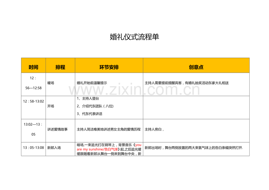 婚礼仪式流程单.doc_第1页