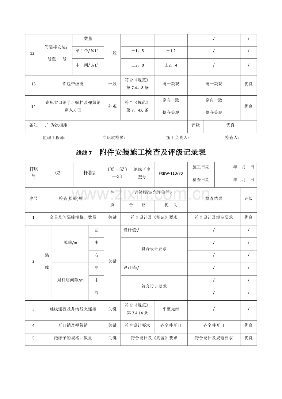 线线7--附件安装施工检查及评级记录表.doc_第2页