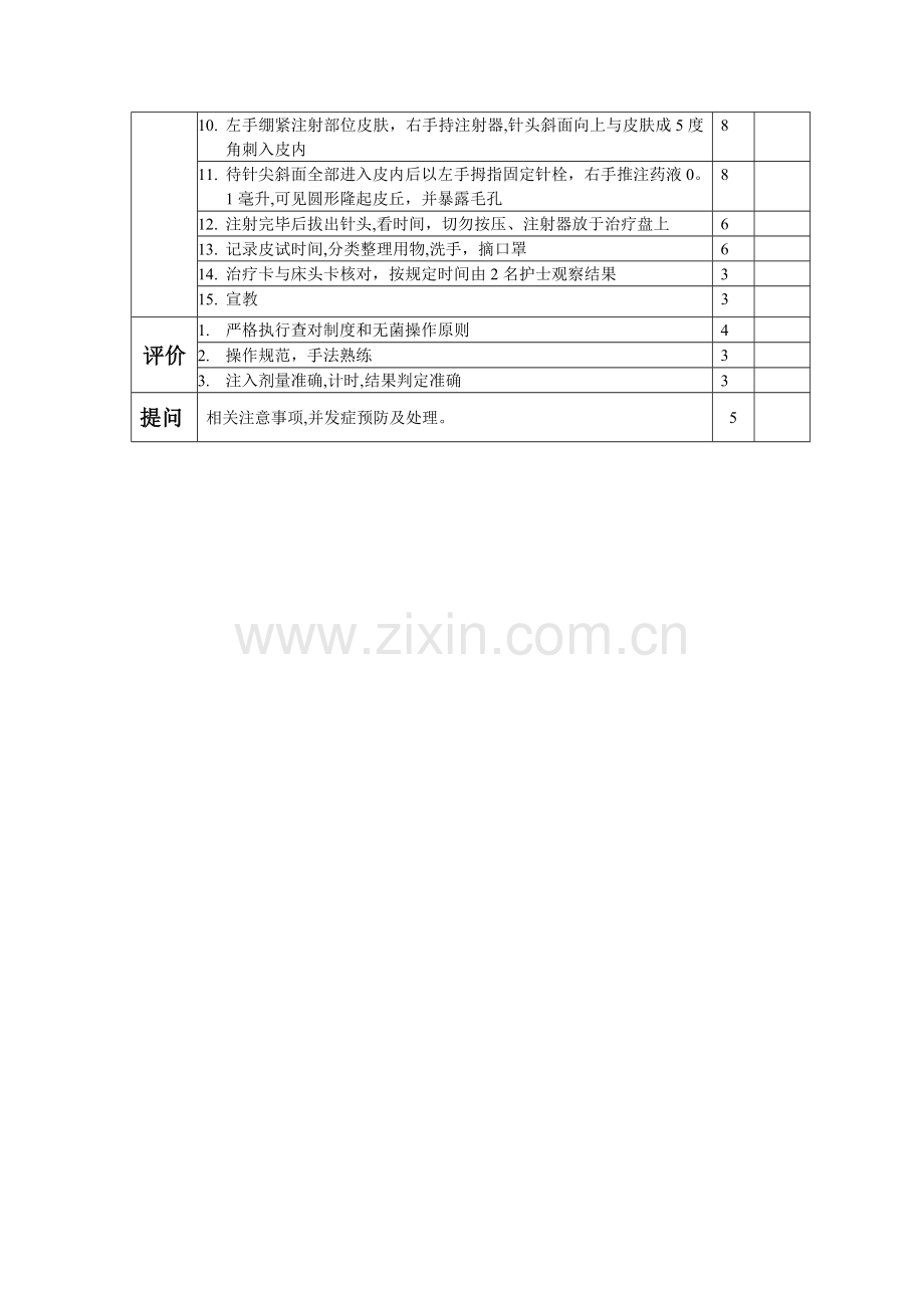 皮内注射操作流程与考核标准.doc_第2页