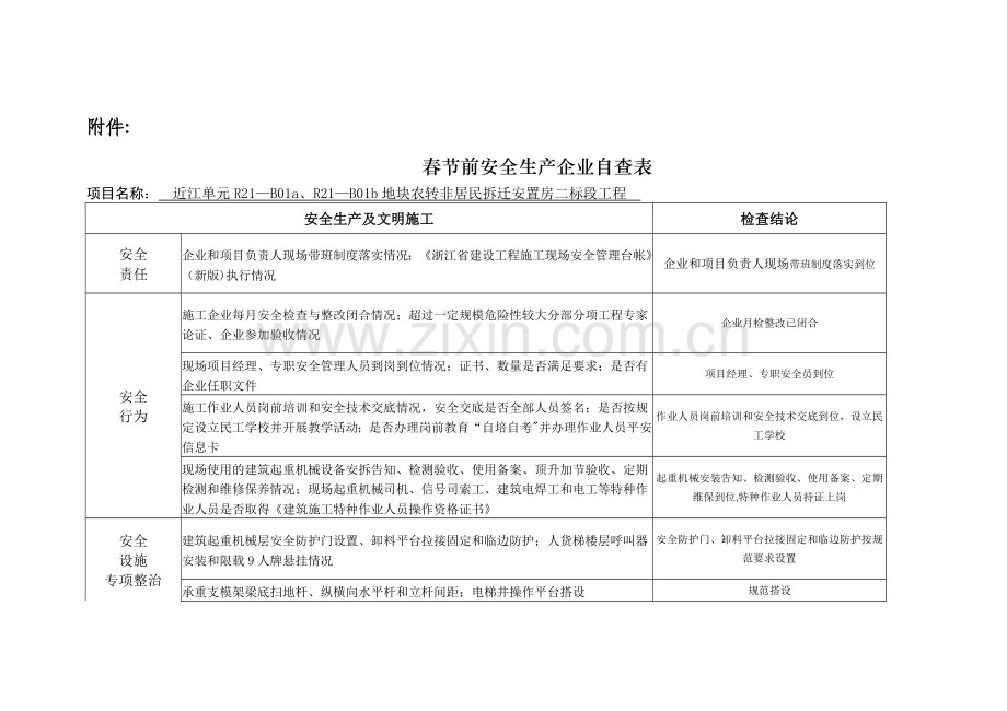 春节前工地检查表.doc_第1页