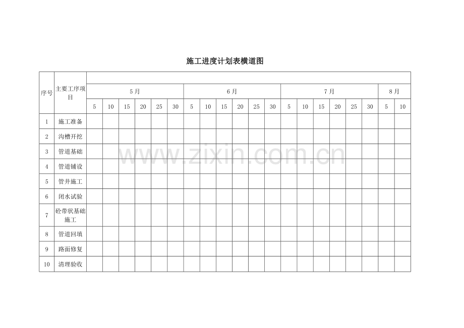 施工进度计划表横道图.doc_第1页