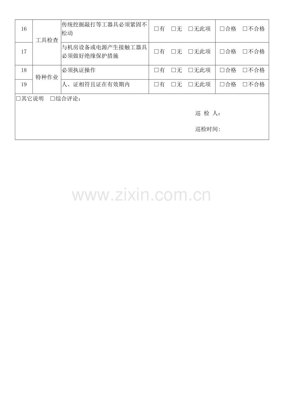 施工现场安全巡检记录表——模板.doc_第2页