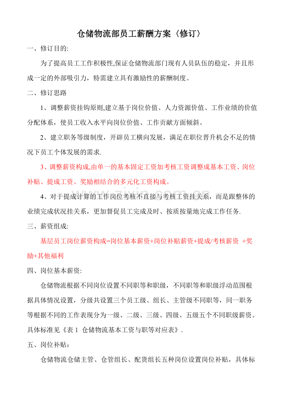 仓储物流部薪酬方案.doc_第1页