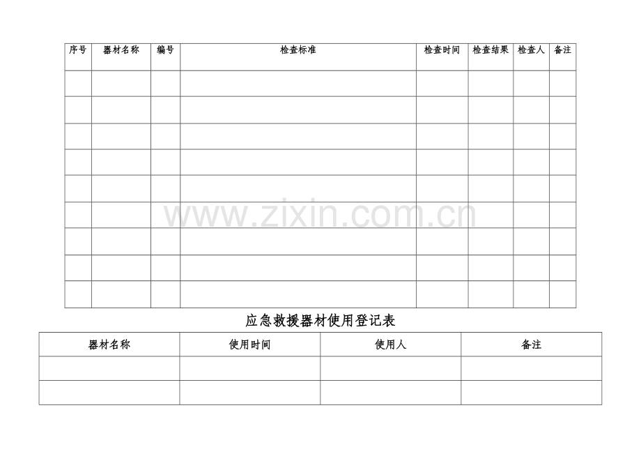 应急救援器材管理台账(检查维护保养).doc_第2页