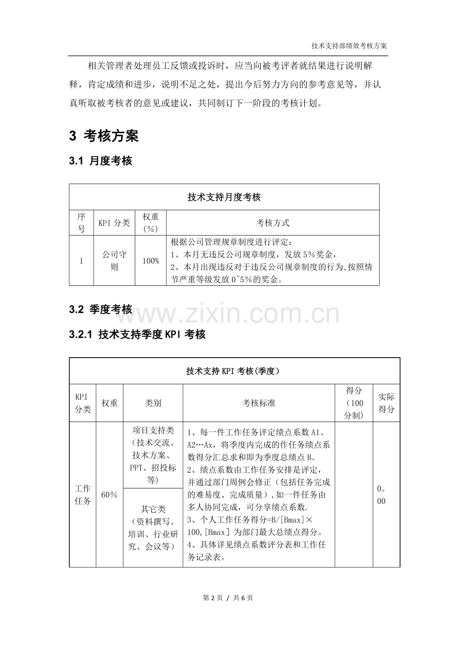 技术支持部绩效考核方案.docx_第2页