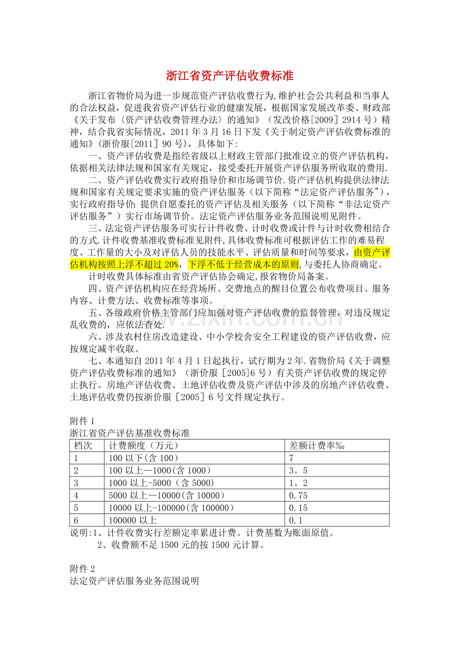 浙江省资产评估收费标准.doc_第1页