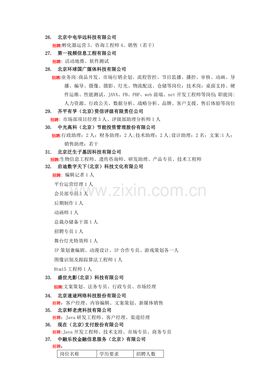 中关村企业人才校园招聘会北京师范大学专场.doc_第3页