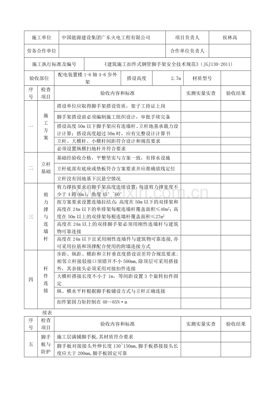 扣件式钢管脚手架验收表.doc_第3页