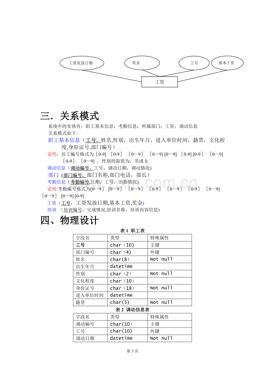 人力资源管理系统数据库.doc_第3页