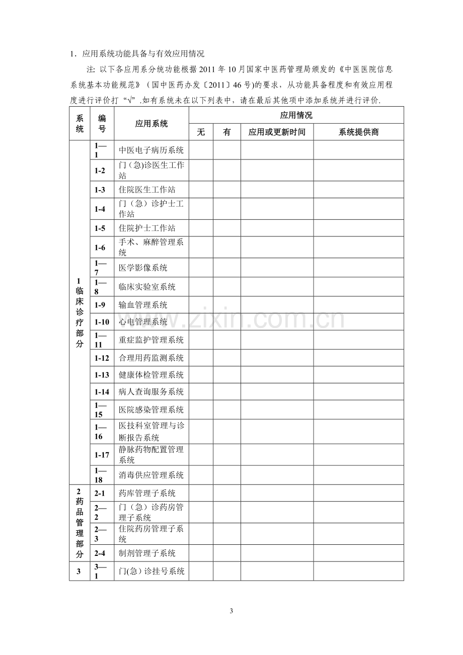 中医医院信息化建设重点调查方案-中医医院信息化建设现状调查平台.doc_第3页