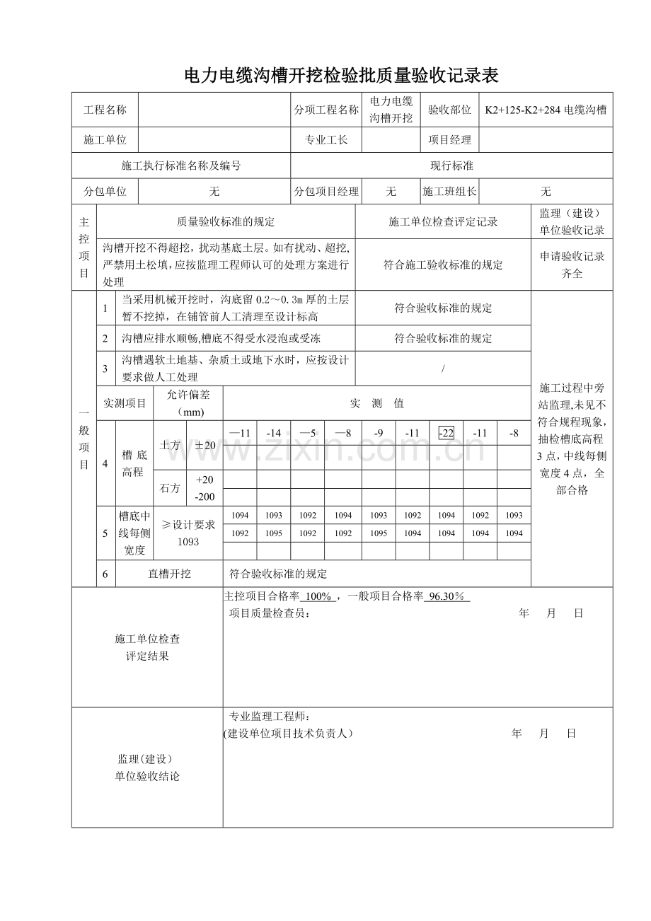 电缆沟沟槽开挖检验批.doc_第2页