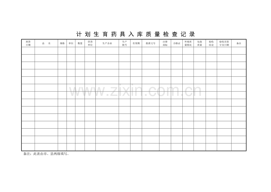 计划生育药具入库、出库质量验收记录.doc_第1页