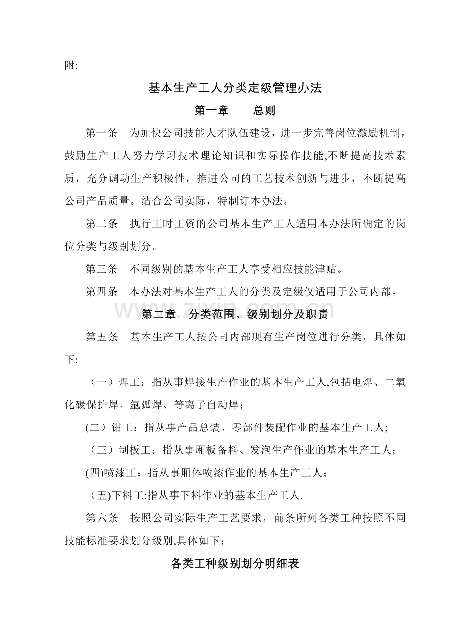 生产工人分类定级管理办法.doc_第1页