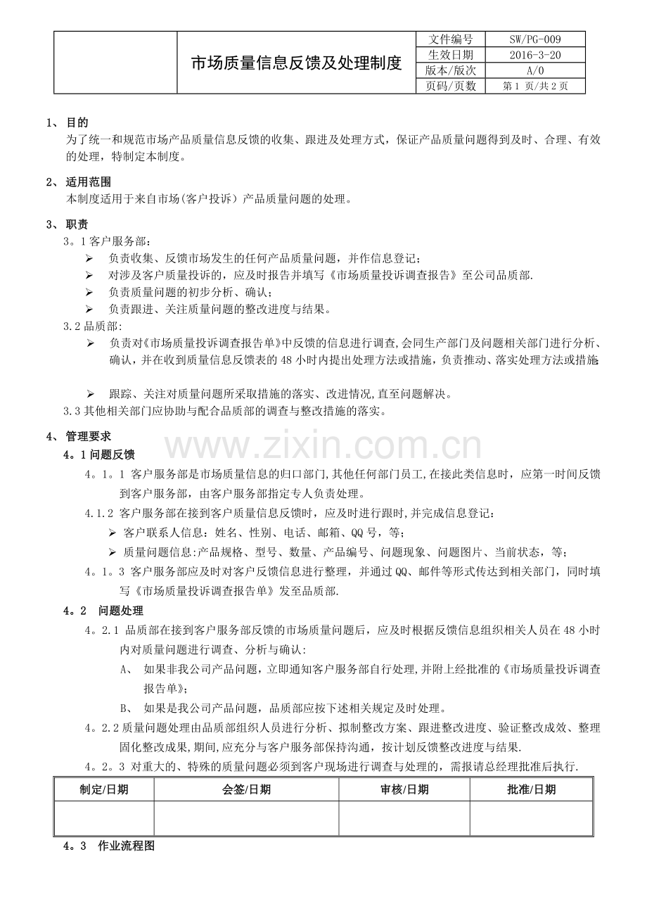 市场质量信息反馈及处理制度.docx_第1页