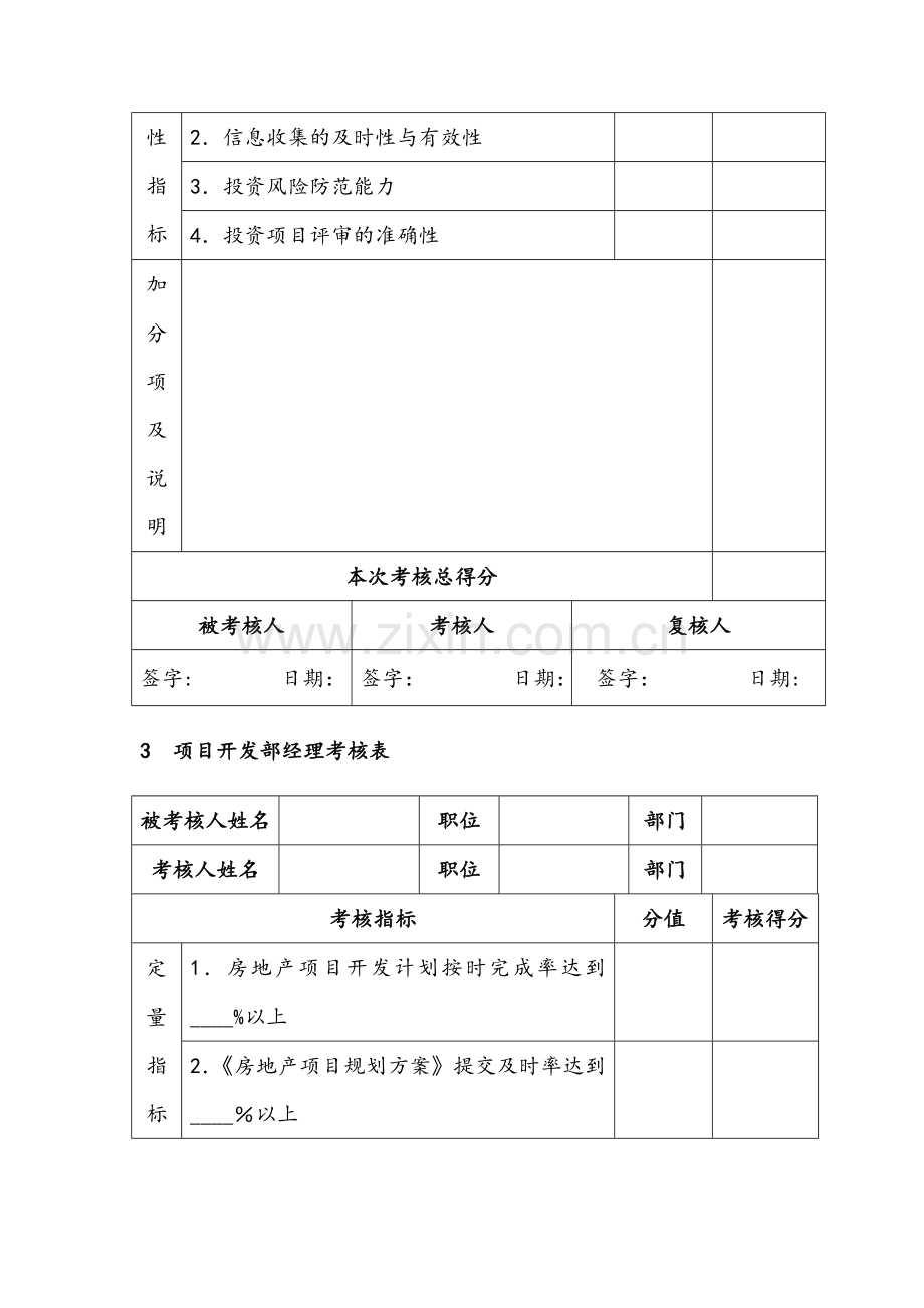 房地产企业绩效考核表全套表格模板.doc_第3页