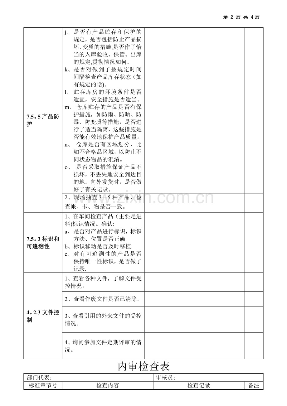 仓库内审检查表.doc_第2页