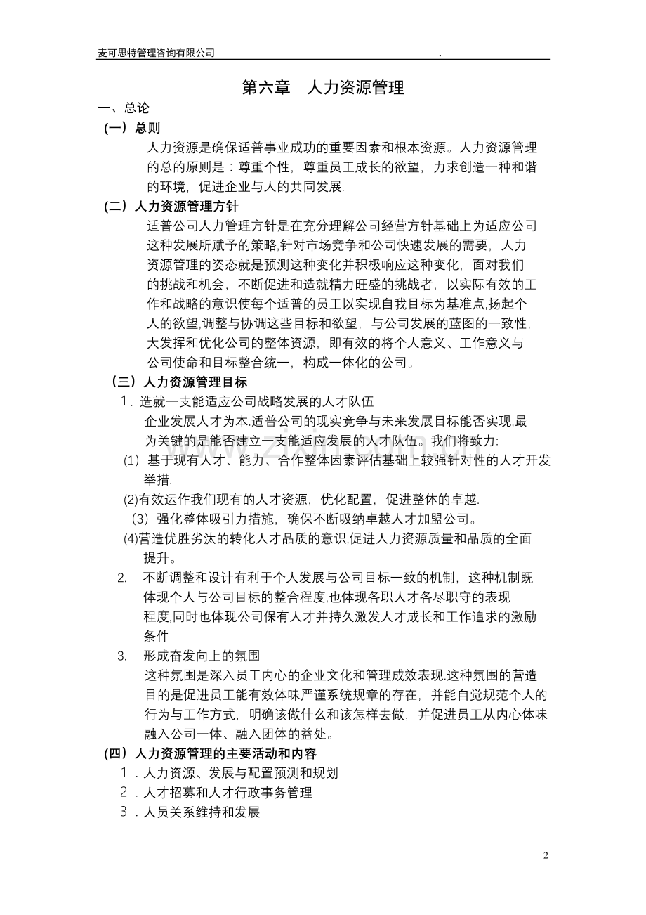 管理咨询公司人力资源管理手册.doc_第2页