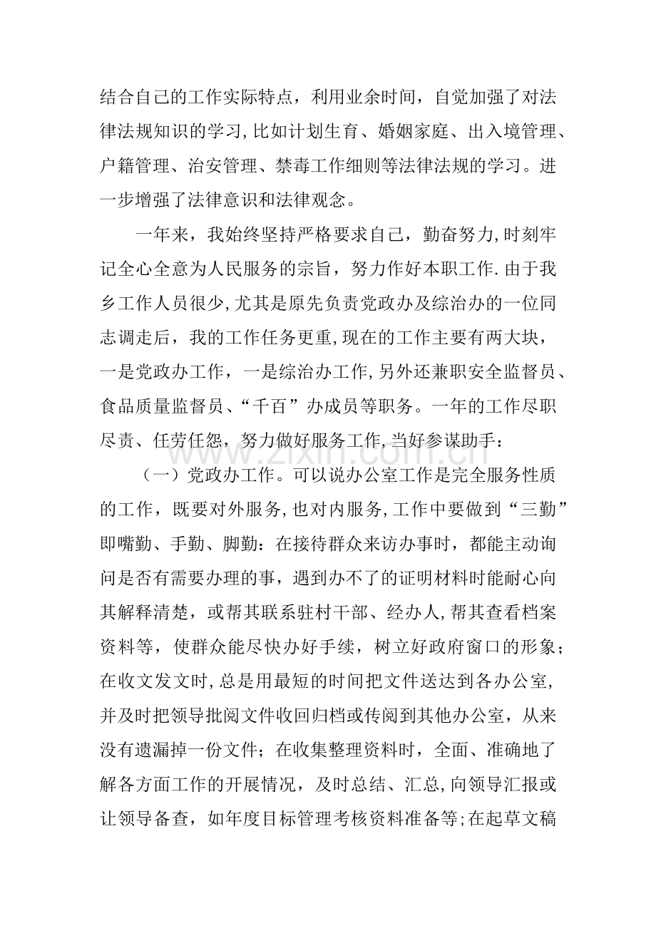 乡镇党政办个人工作总结稿.docx_第3页