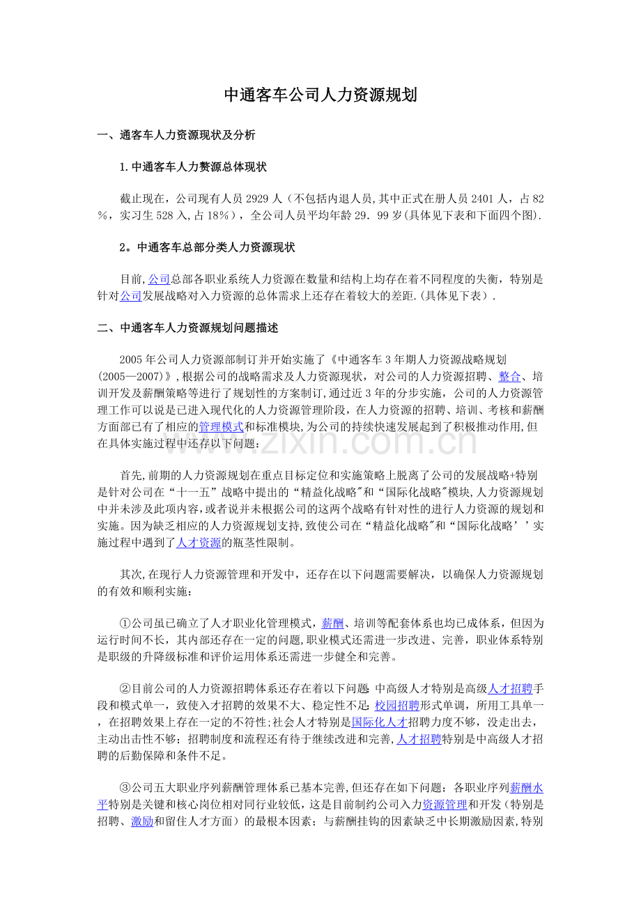 中通客车公司人力资源规划.doc_第1页