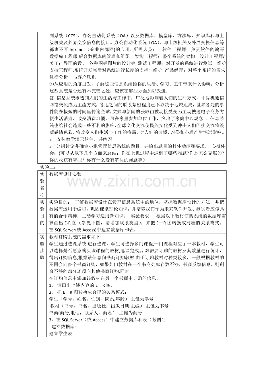 管理信息系统实验报告答案.doc_第2页