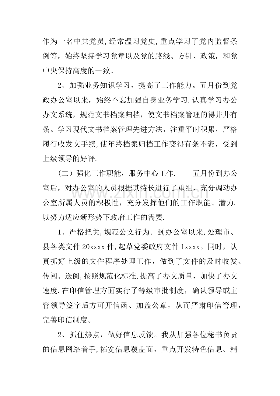 乡镇党政办个人工作总结.docx_第2页