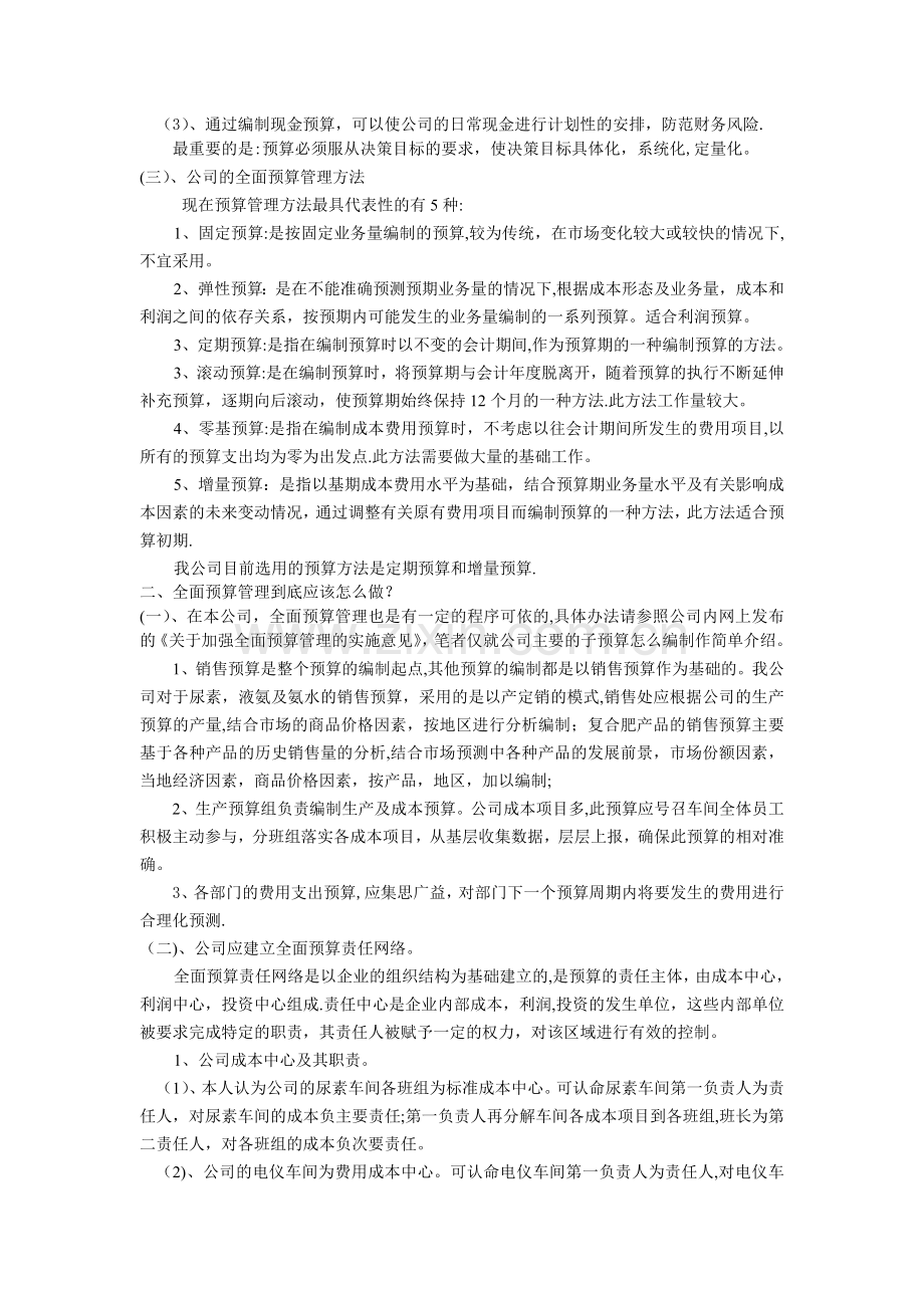 如何做好公司全面预算管理的浅见.doc_第2页