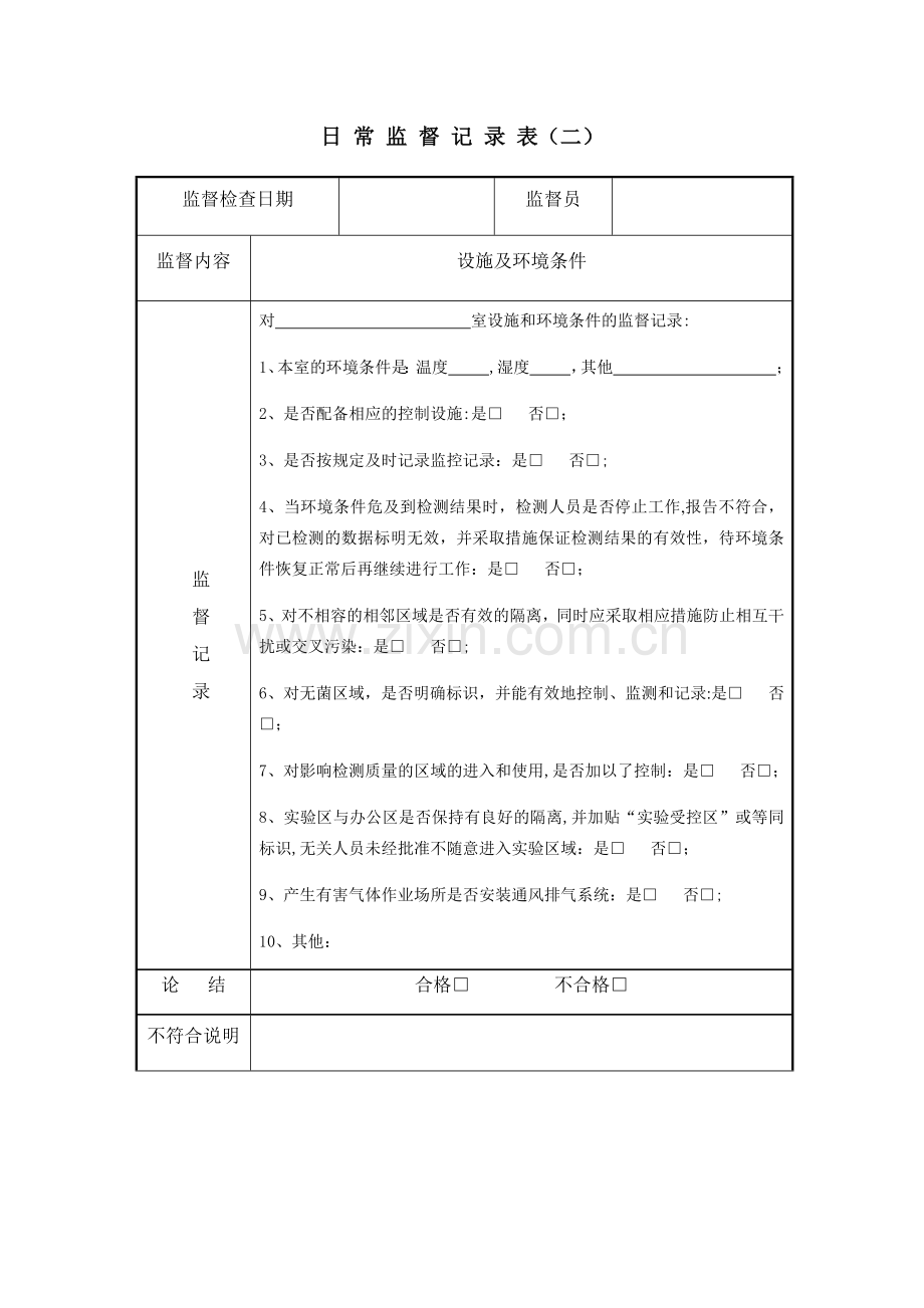 实验室质量监督记录填写模板.docx_第2页