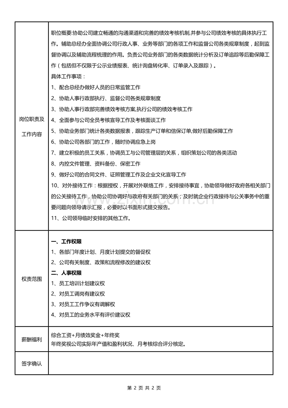 综合助理岗位职责.doc_第2页