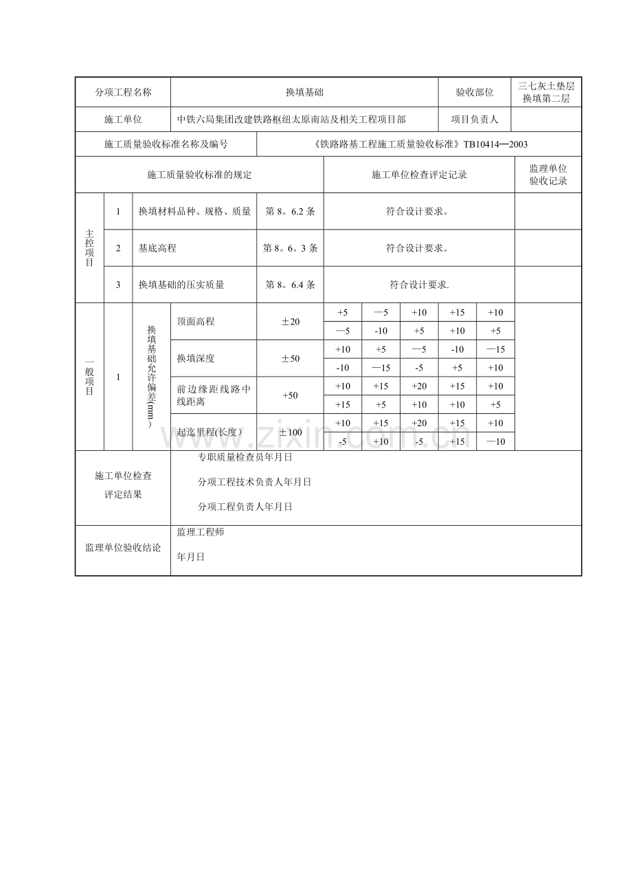 换填基础检验批质量验收记录表.doc_第2页