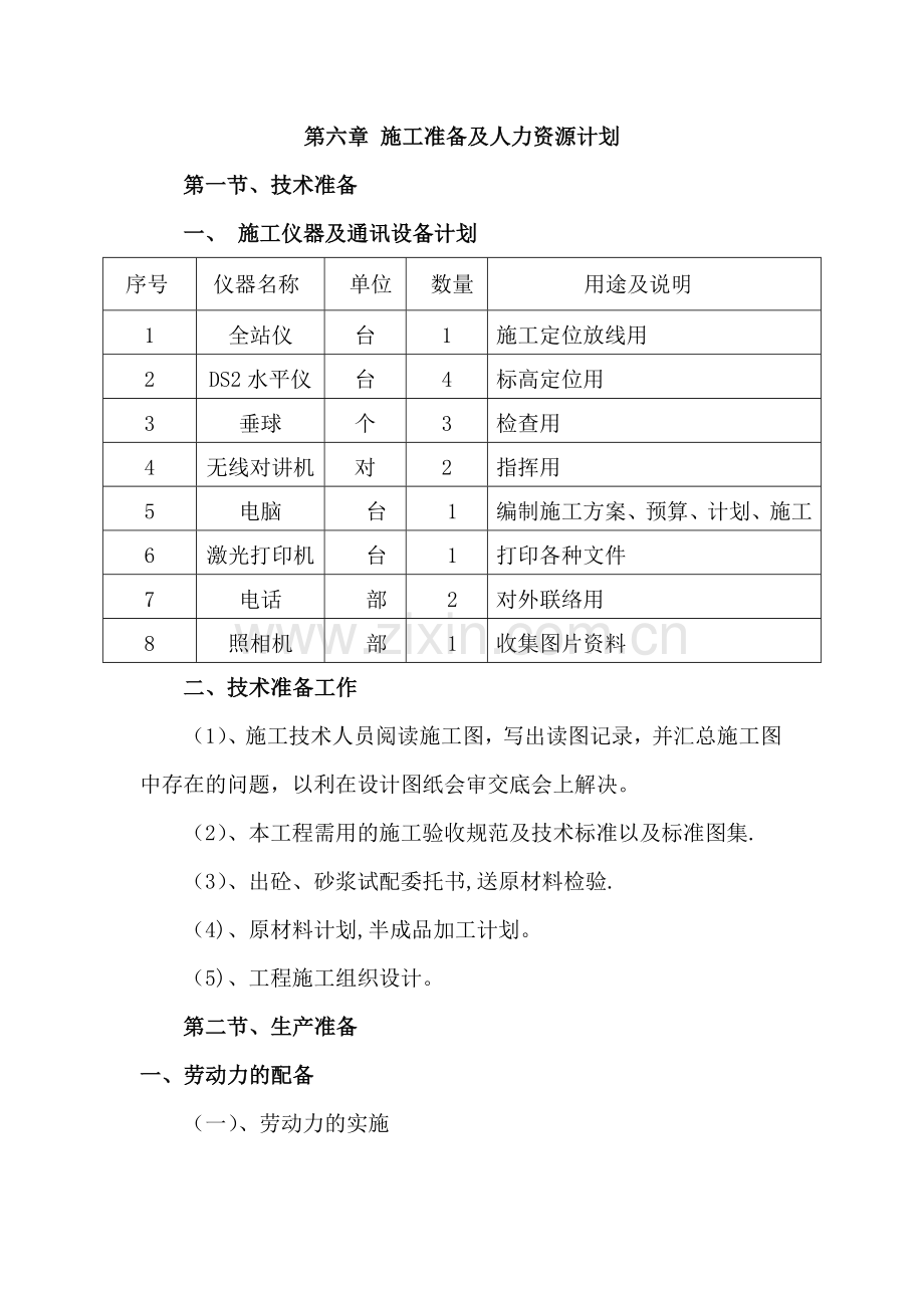 施工准备及人力资源计划.doc_第1页