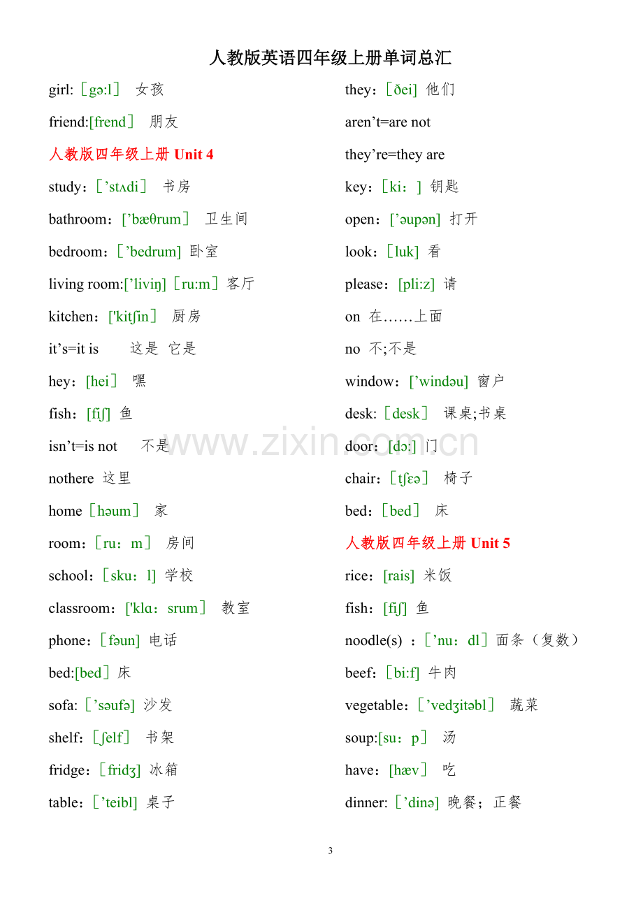 人教版英语四年级上册单词.doc_第3页