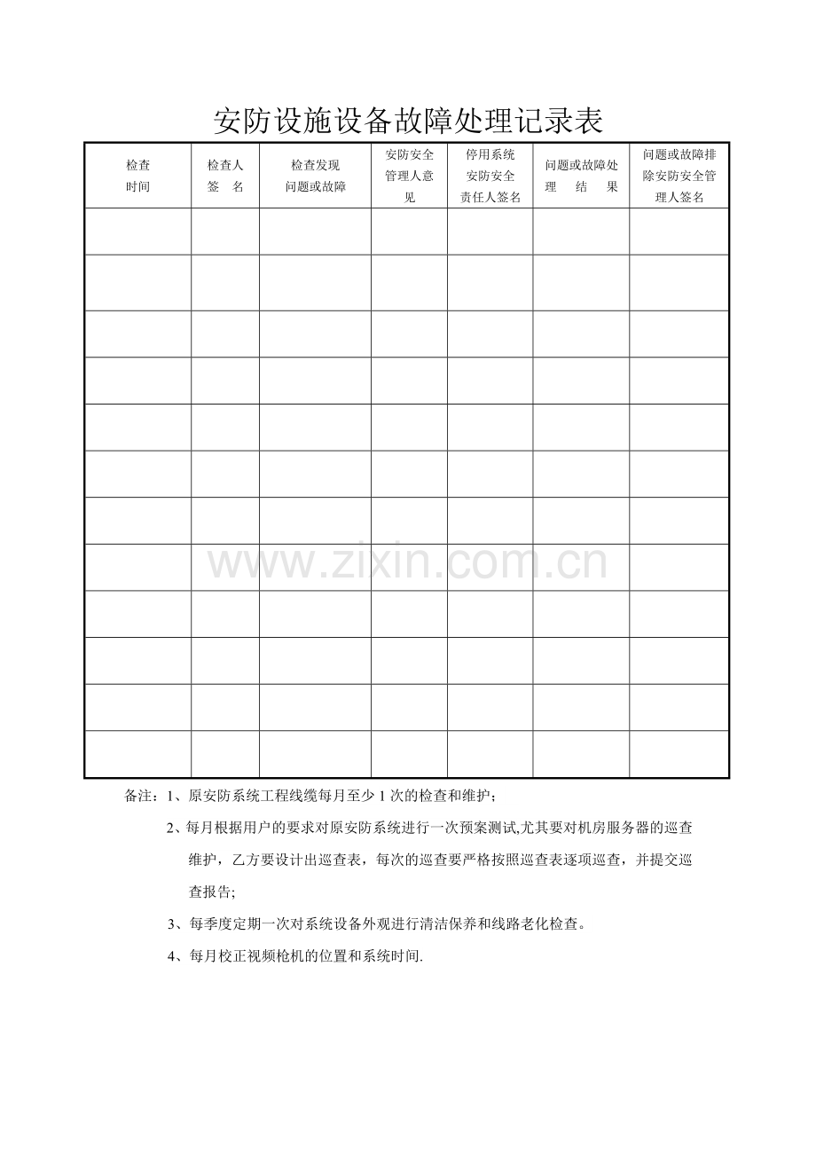 安防设施设备巡查记录表(巡检).doc_第2页