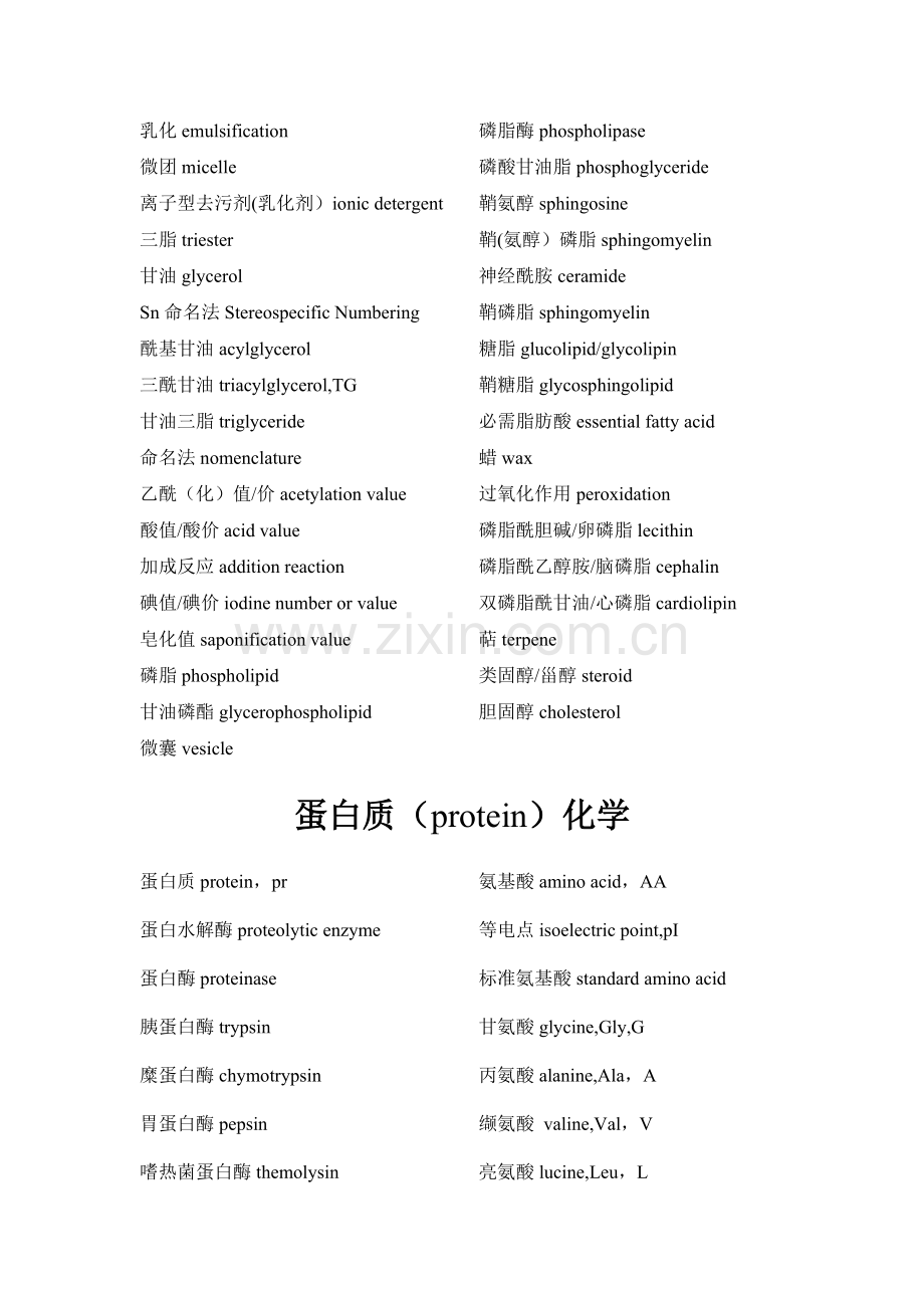 生物化学常用专业术语中英文对照汇编手册.doc_第3页