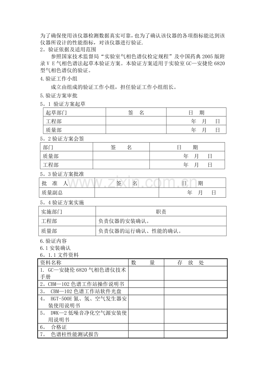 气相色谱仪验证方案及报告.doc_第2页