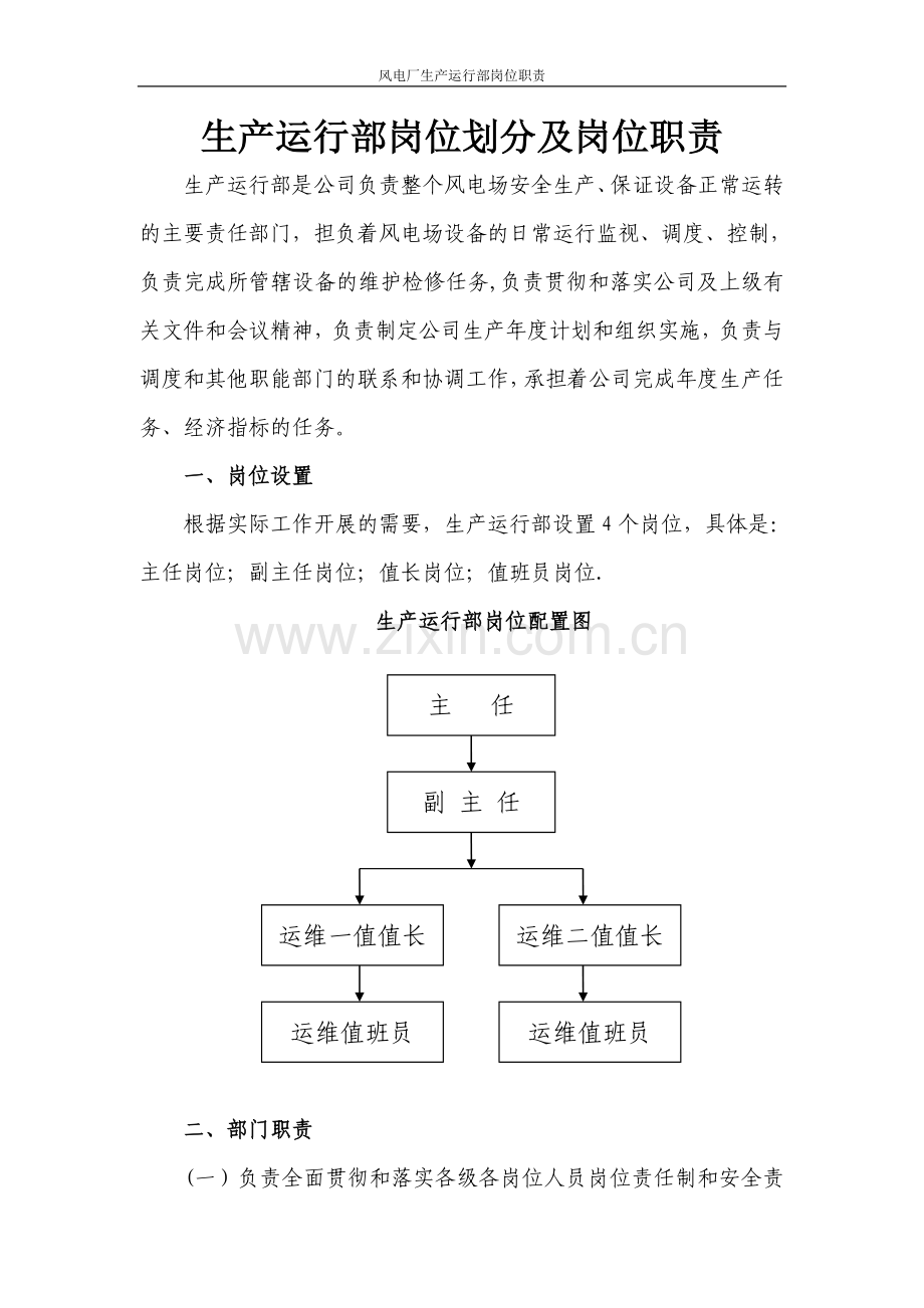 生产运行部岗位划分及岗位职责.doc_第1页