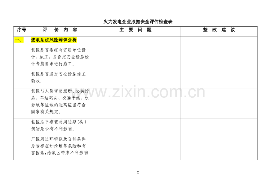 液氨安全评估检查表.doc_第2页