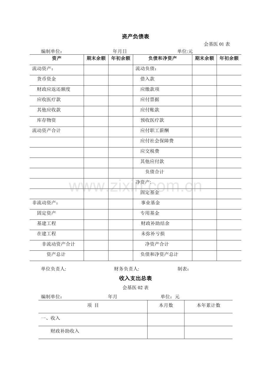 基层医疗卫生机构财务报表.doc_第1页