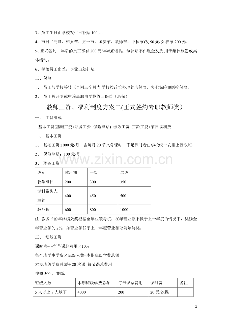 教辅机构教师薪资制度(汇总).doc_第2页