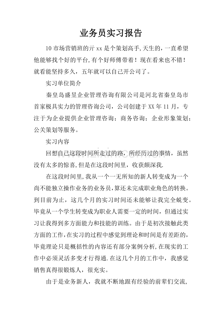 业务员实习报告.docx_第1页