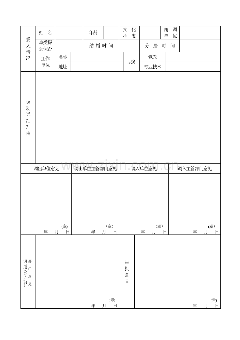 干部零星调动审批表(新).doc_第2页