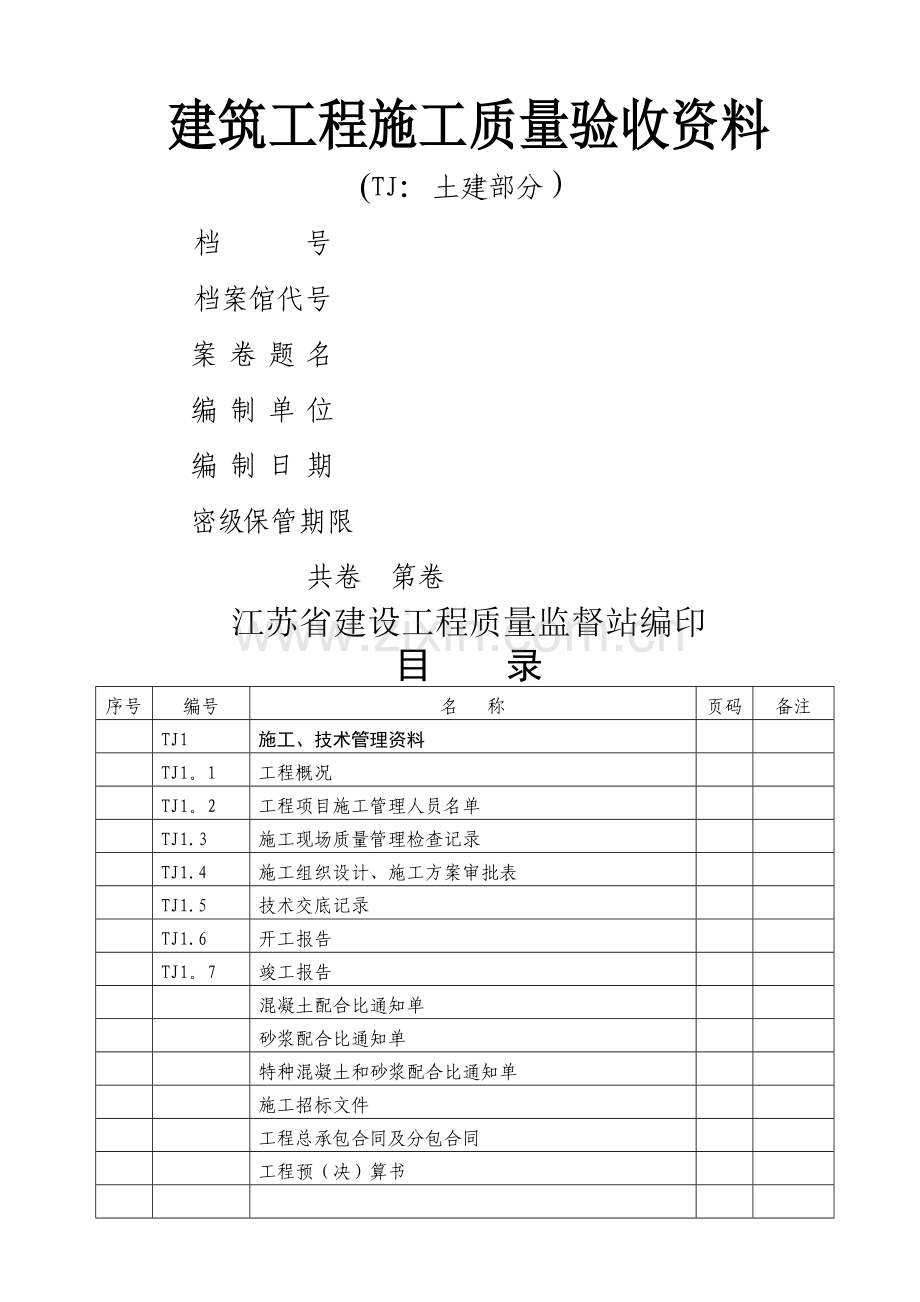 检验批质量验收记录(全套).doc_第1页