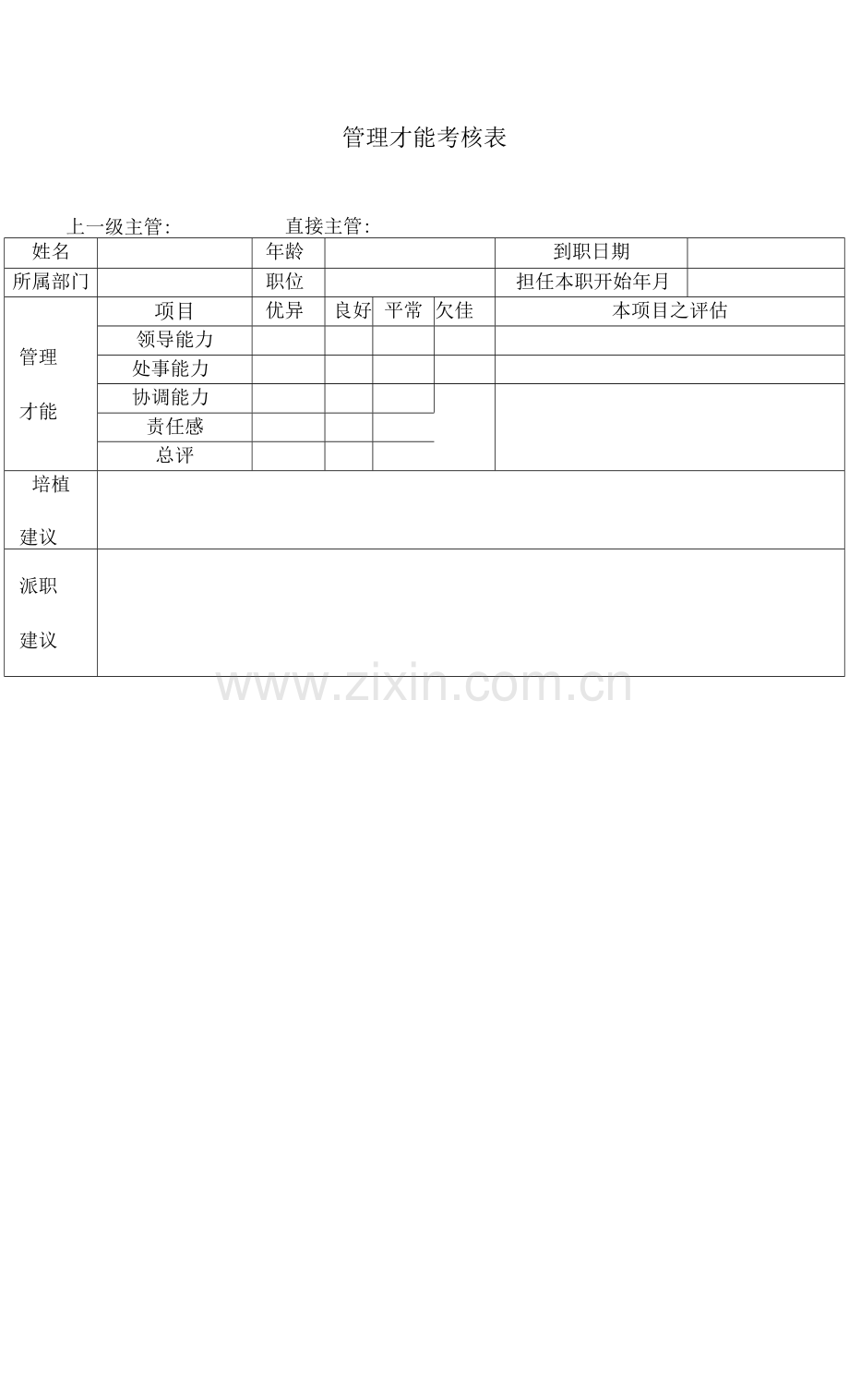 管理才能考核表.docx_第1页