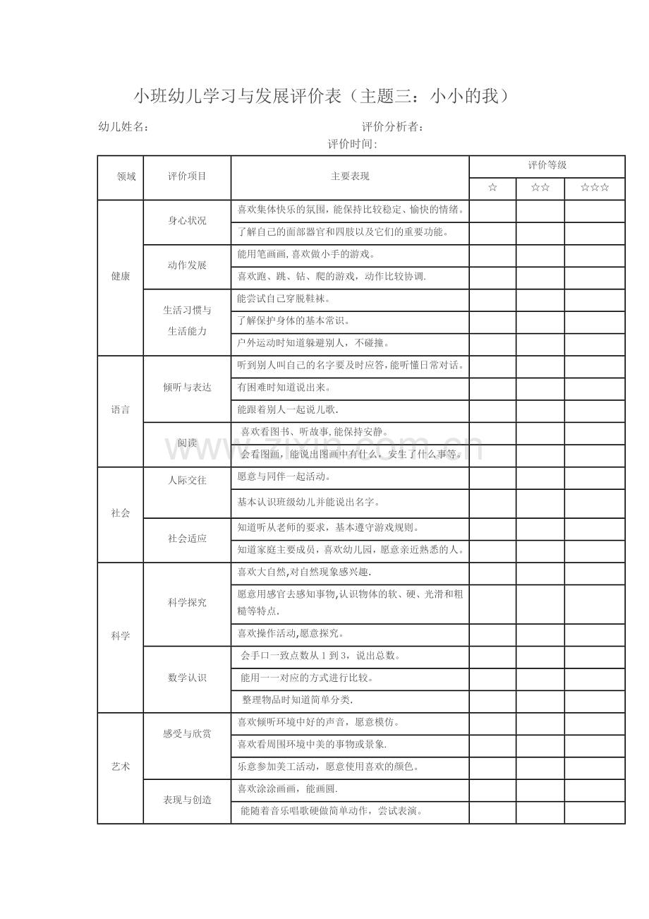 小班幼儿发展评价表.doc_第3页